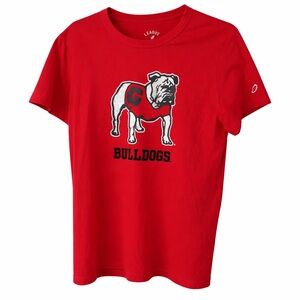 League 91 Georgia Bulldogs Red T Shirt Size L NCAA Bulldog Logo NWT